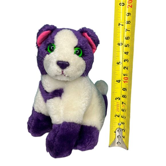 Lisa Frank Purple Playtime Kitten Cat Plush 24k Co. 7" 1996 Stuffed Animal - Picture 7 of 7